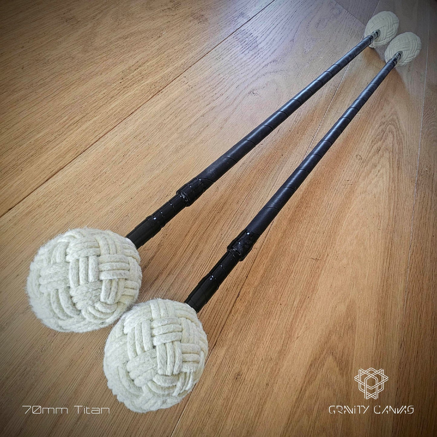 70mm spherical Globe knot fire double staff