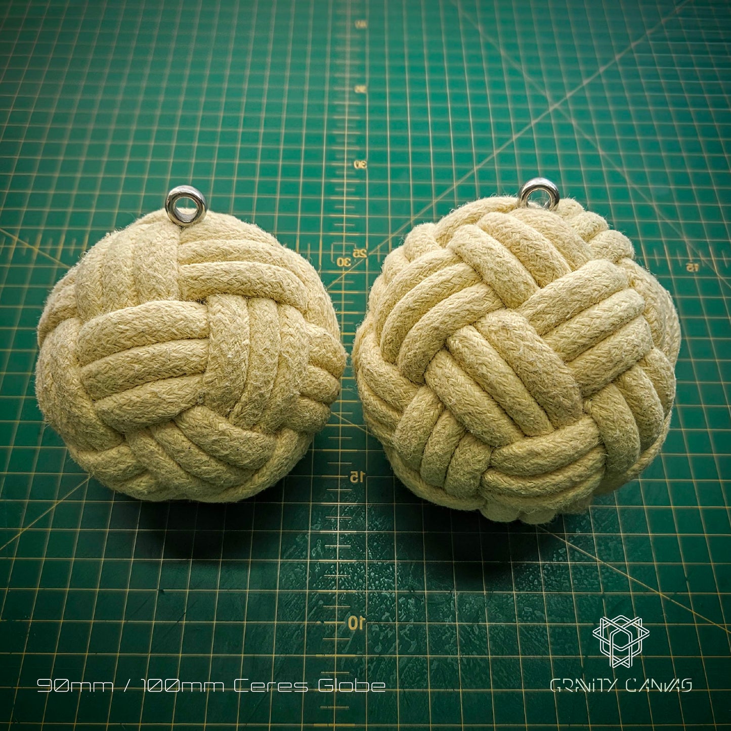 90mm and 100mm globe knot spherical fire poi or rope dart heads