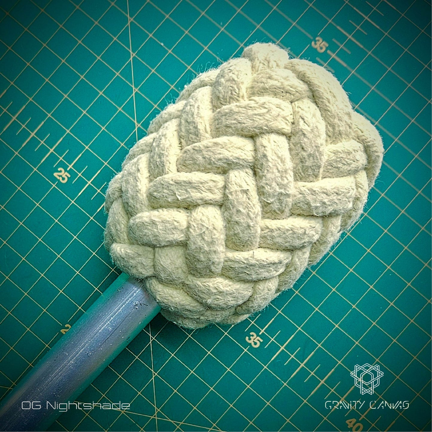 Herring bone knot carbon fire contact staff stave