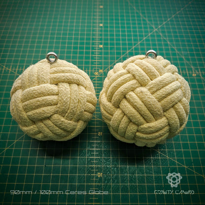 90mm and 100mm globe knot spherical fire poi or rope dart heads